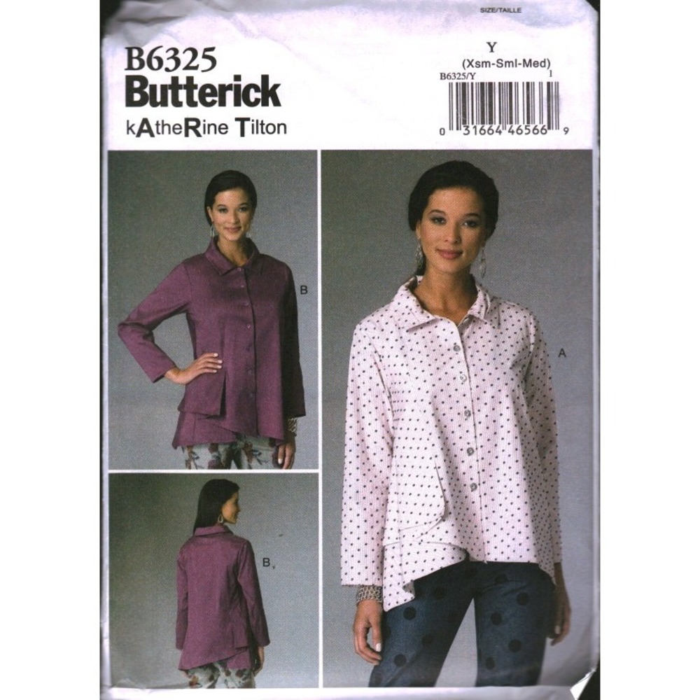 Butterick B6325 Katherine Tilton Misses Shirt Sewing Pattern Size Y XSM SML MED